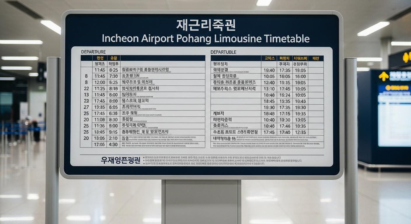 인천공항 포항 리무진 시간표