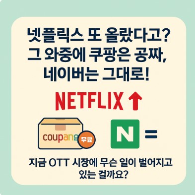 2025 OTT 요금 전쟁! 넷플릭스는 인상, 쿠팡은 무료, 네이버는 유지