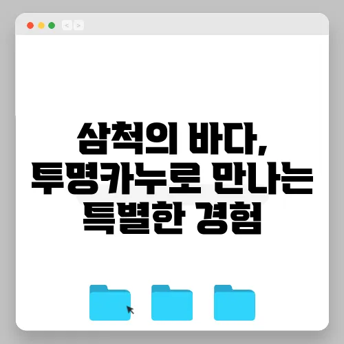 삼척의 바다, 투명카누로 만나는 특별한 경험