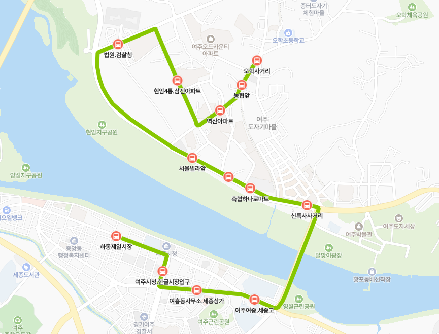 여주-918-2번-버스-노선-지도