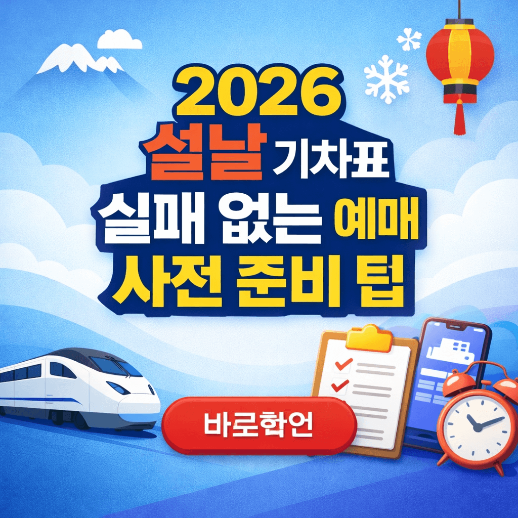 2026 설날 기차표 실패 없는 예매 사전 준비 팁