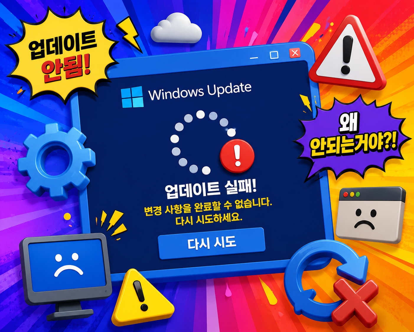 윈도우 업데이트 안됨 해결방법 총정리 오류코드 0x80070002 무한로딩