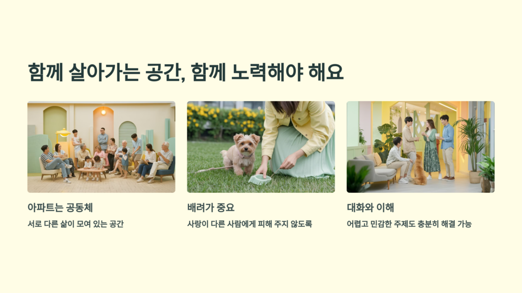 함께 살아가는 공간, 함께 노력해야 해요