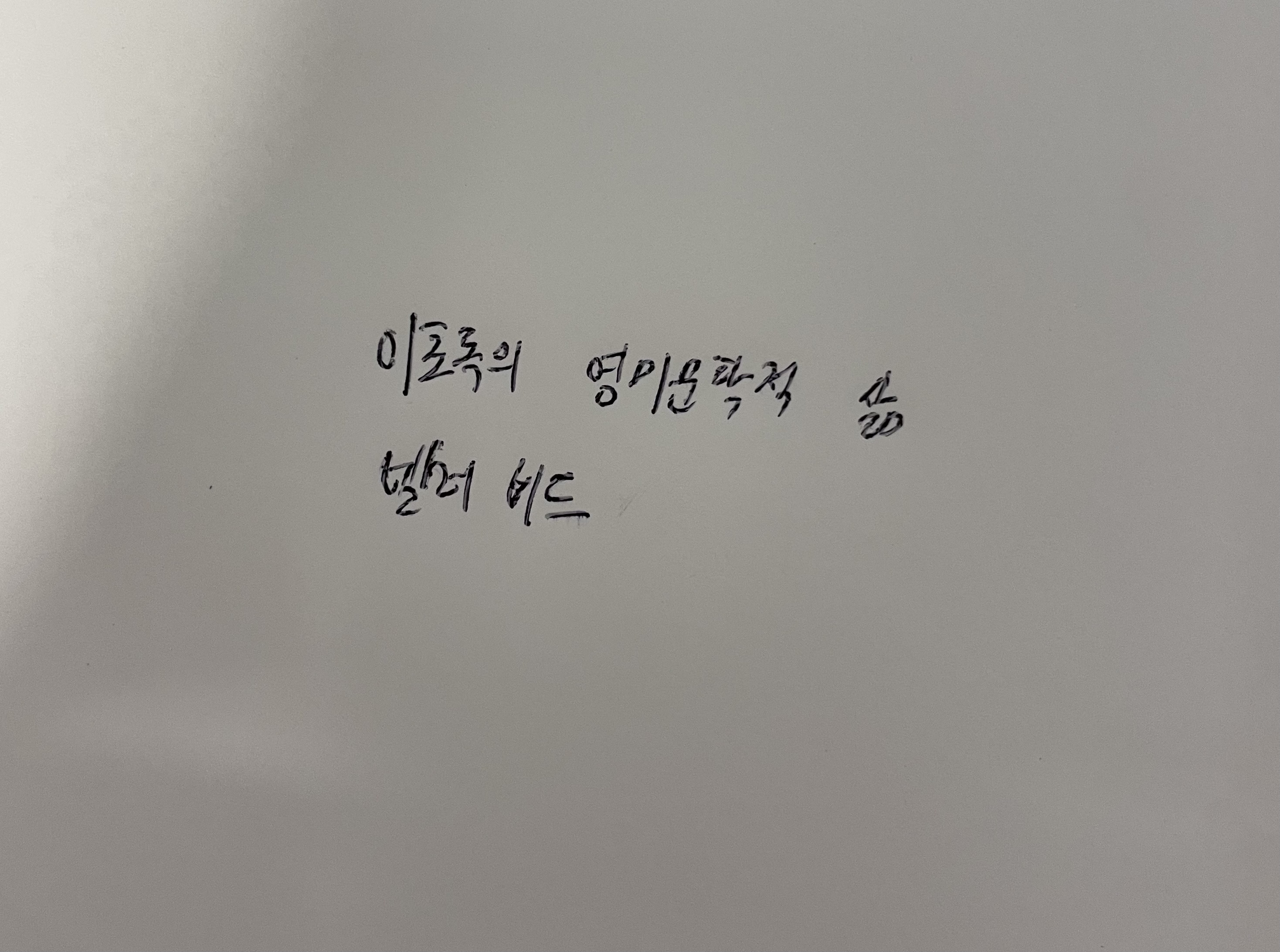 이초록의 영미문학적 삶- 빌러비드 토니 모리슨 손글씨