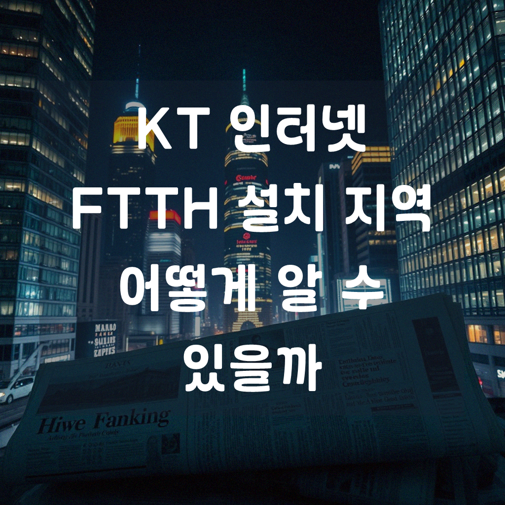KT 인터넷 FTTH 설치 가능한 지역인지 확인하는 법