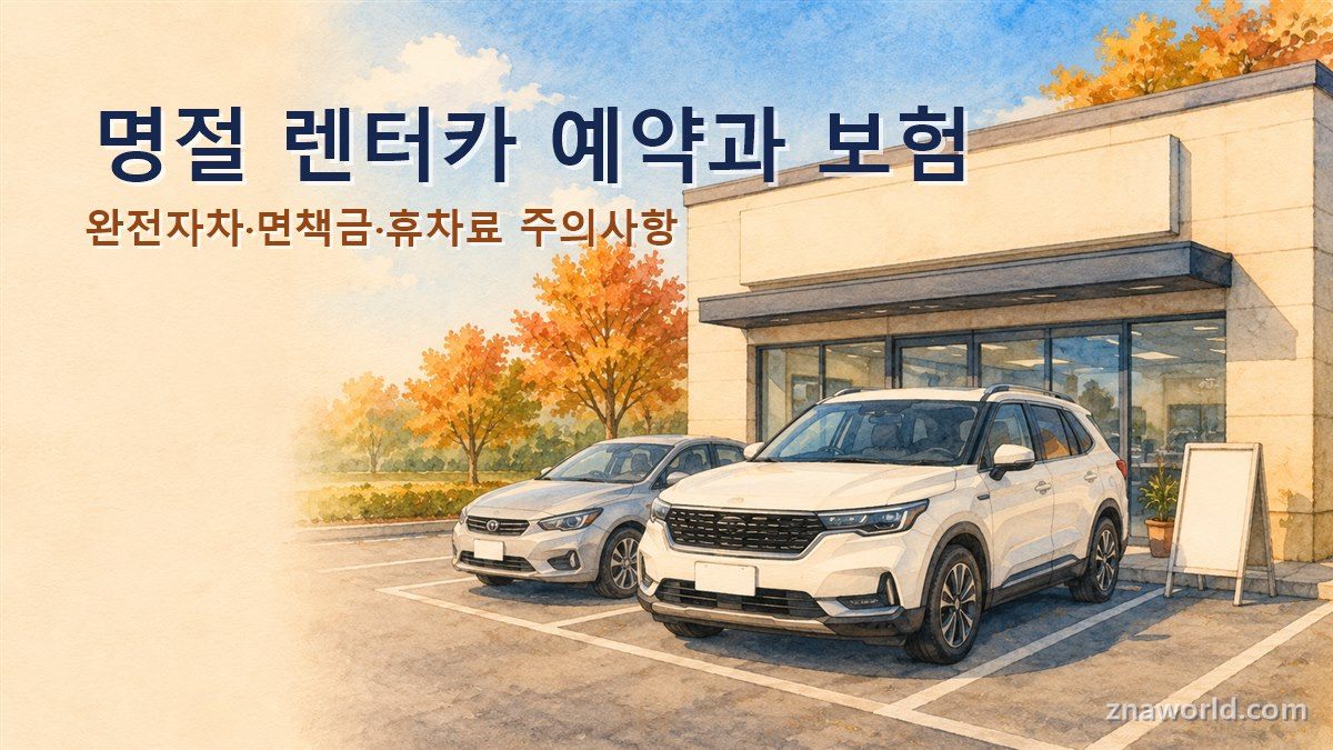명절 렌터카 예약 영업소에 준비된 7인승 차량