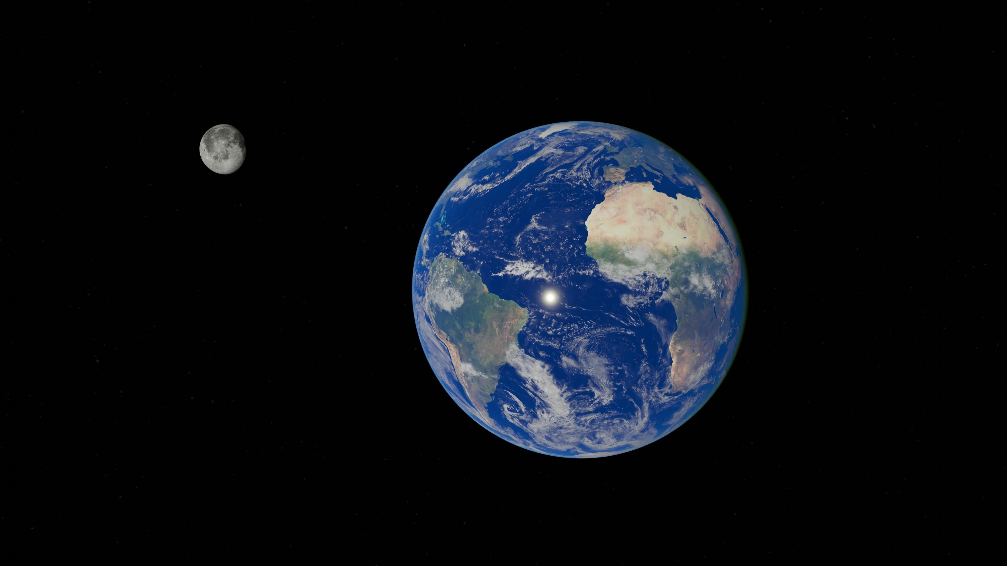 지구와 달의 모습