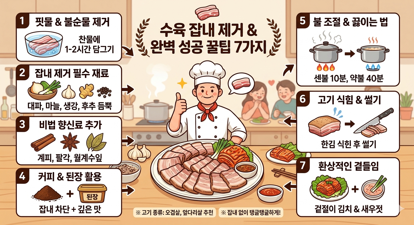 수육 잡내 제거 방법 실패 없이 맛있게 만드는 꿀팁 7가지