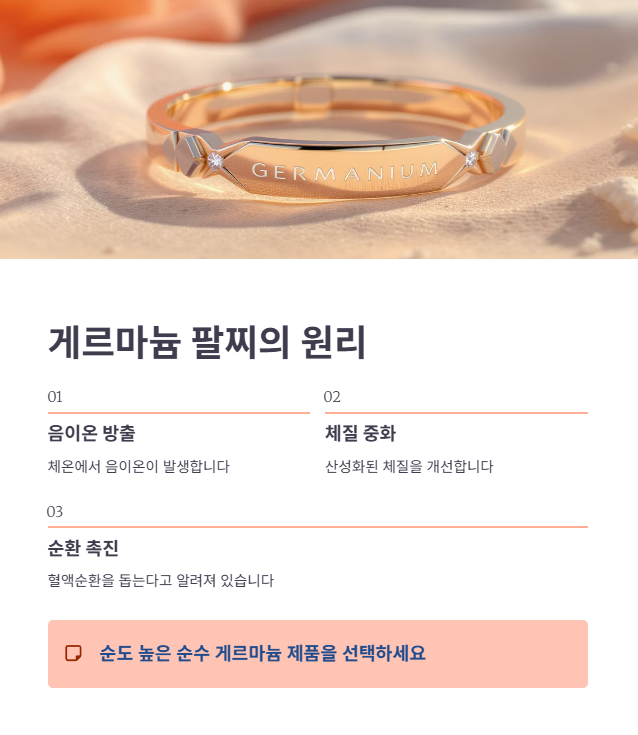 건강팔찌의 주요 종류와 원리