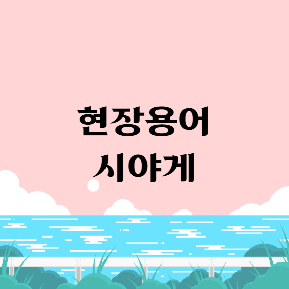 현장용어 시야게란 무엇인가?