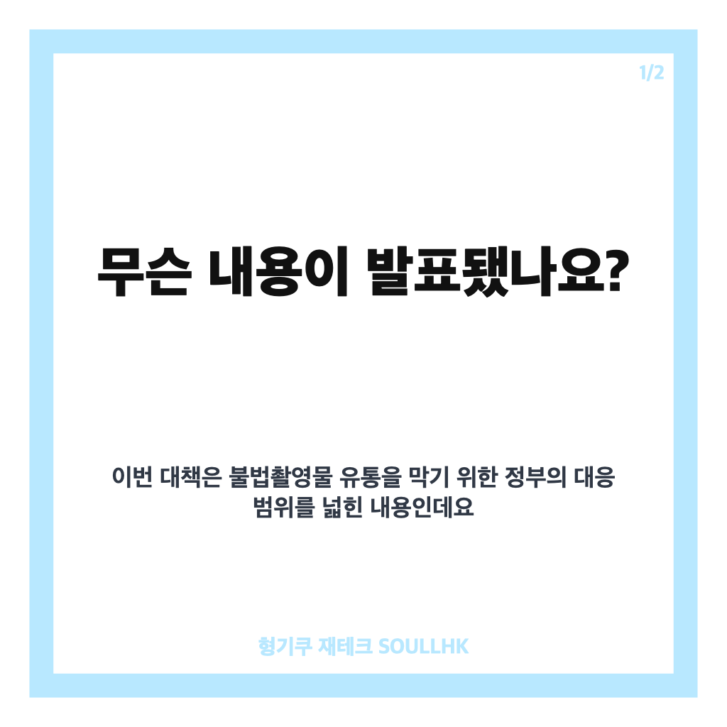 삭제 요청해도 2시간 만에 부활, 불법촬영물 사이트 무력화 나선 이재명 정부 대응안 카드뉴스 1