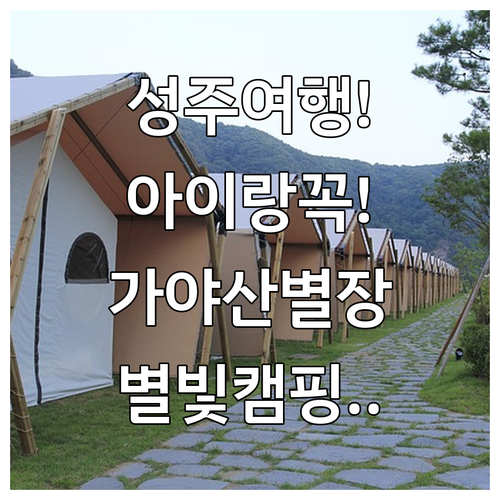 아이와 함께 가기 좋은 성주 숙소 추..