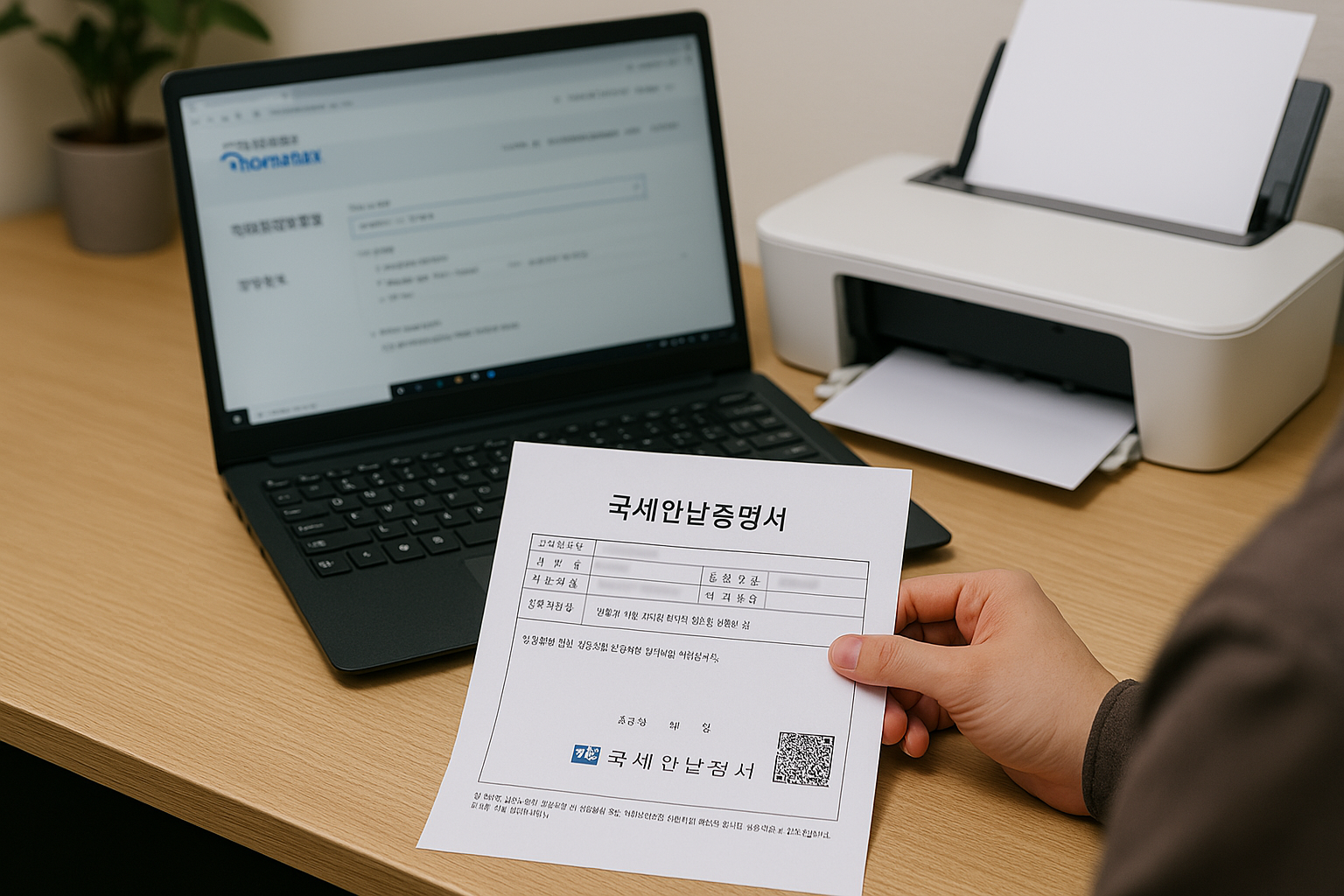 국세완납증명서 발급 관련 사진