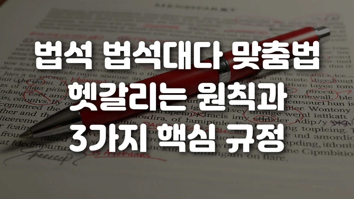 법석 법석대다 맞춤법 헷갈리는 원칙과 3가지 핵심 규정