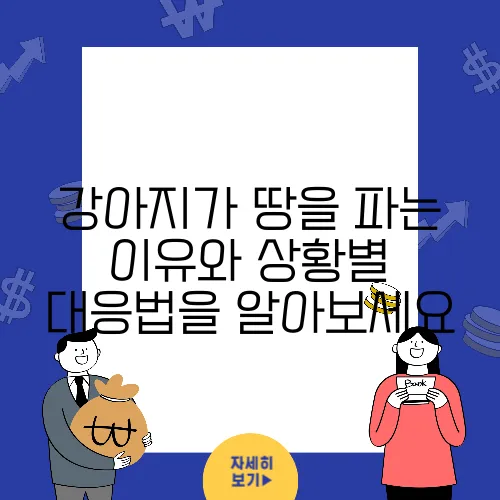강아지가 땅을 파는 이유와 상황별 대응법을 알아보세요