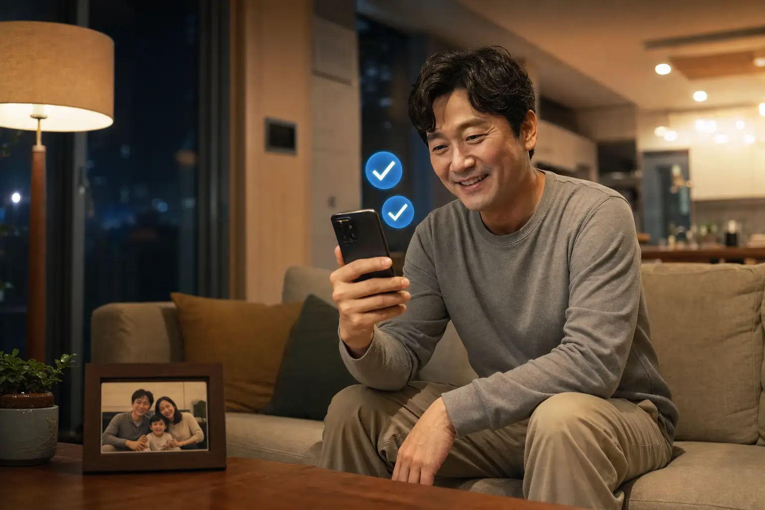 불법 사채 위기를 선제적으로 차단하고 비대면 플랫폼으로 1 금융권 대출 대안 한도를 확보하여 안도하는 차주의 모습