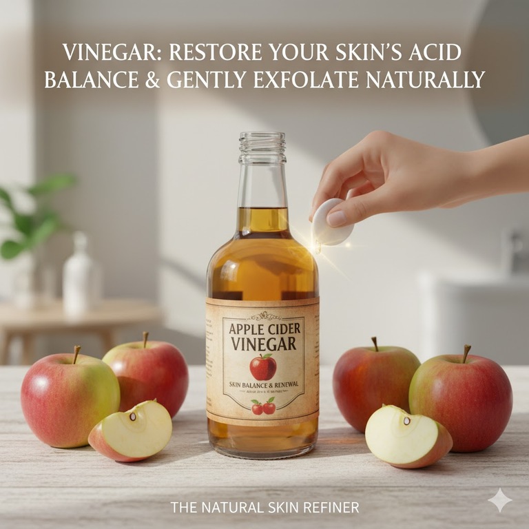 ▲ 식초는 우리 피부의 무너진 산성 균형을 되찾아 주고, 천연 각질 제거제 역할까지 합니다.