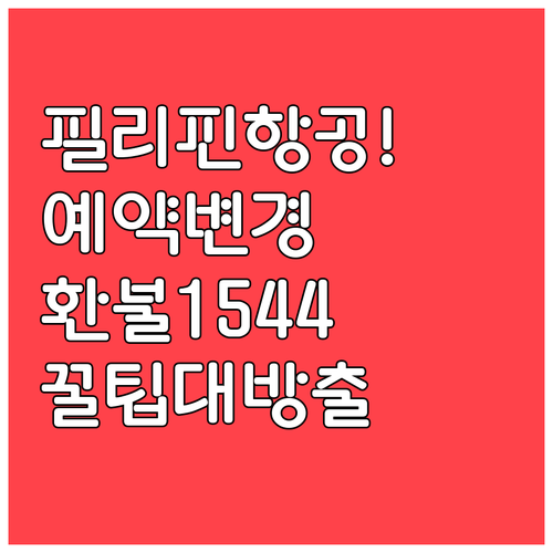 필리핀항공 예약 변경 환불 전화번호 ..