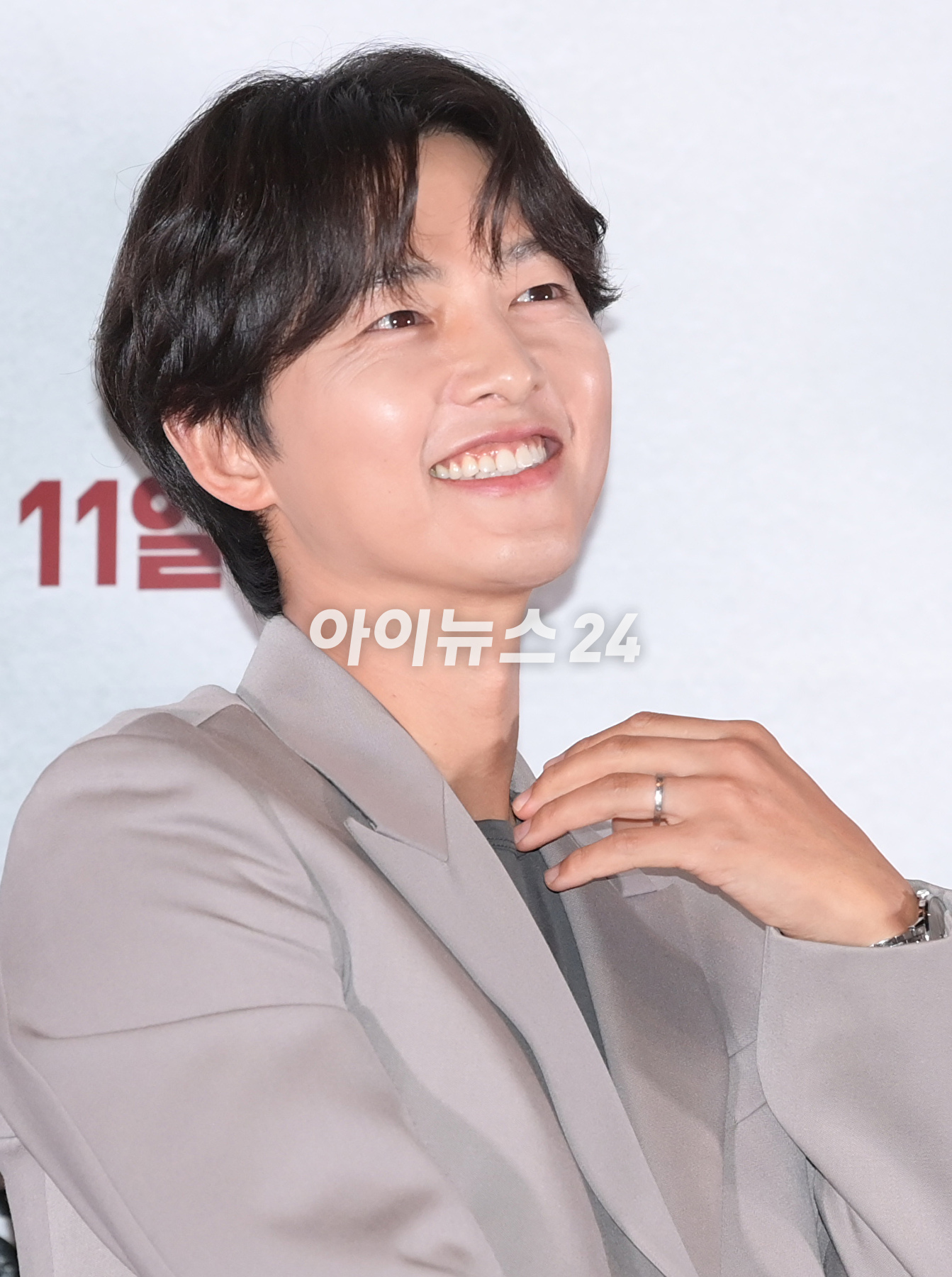 배우 송중기가 22일 오후 서울 강남구 삼성동 메가박스 코엑스에서 열린 영화 '화란'(감독 김창훈) 언론시사회에 참석하고 있다. [사진=정소희 기자]