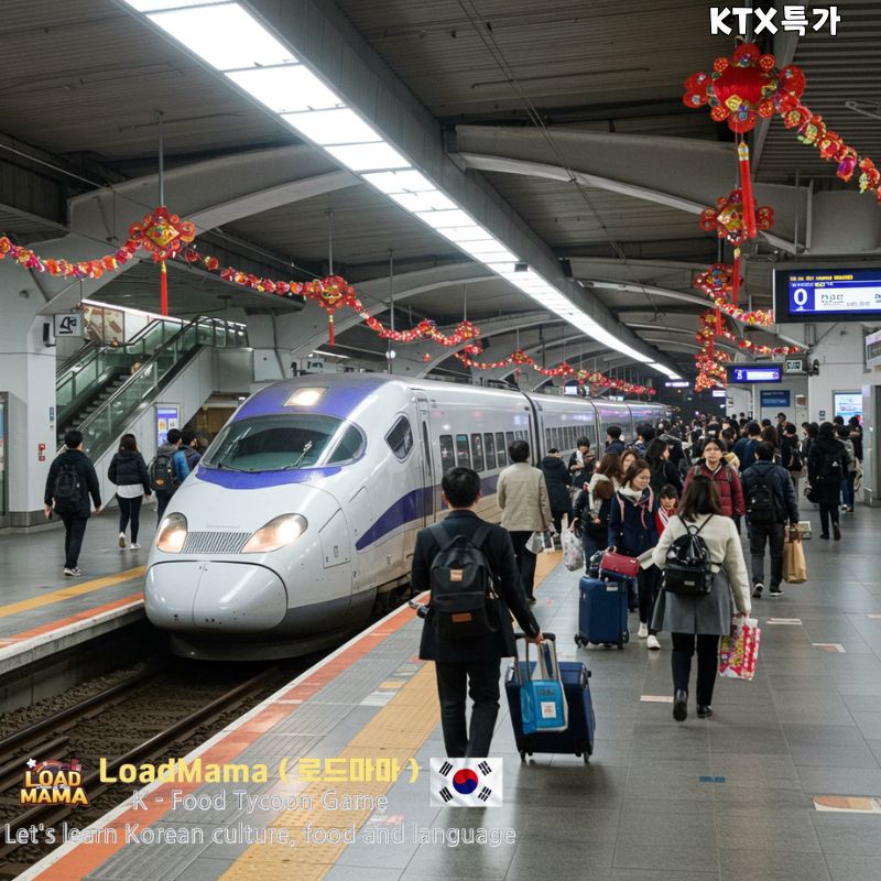 KTX 열차, 짐을 든 사람들이 플랫폼에서 기다리는 모습