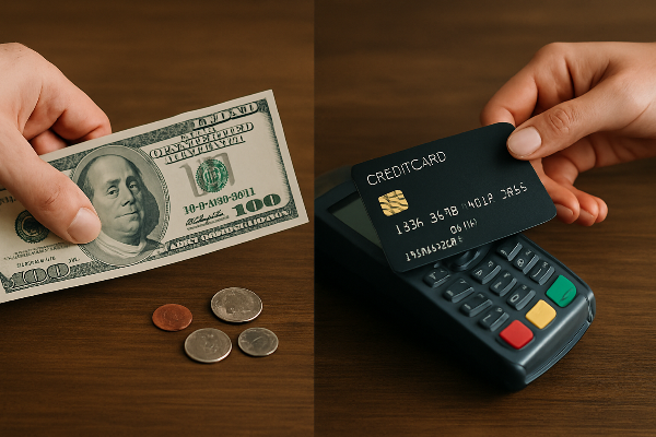 현금 사용 vs 카드 결제