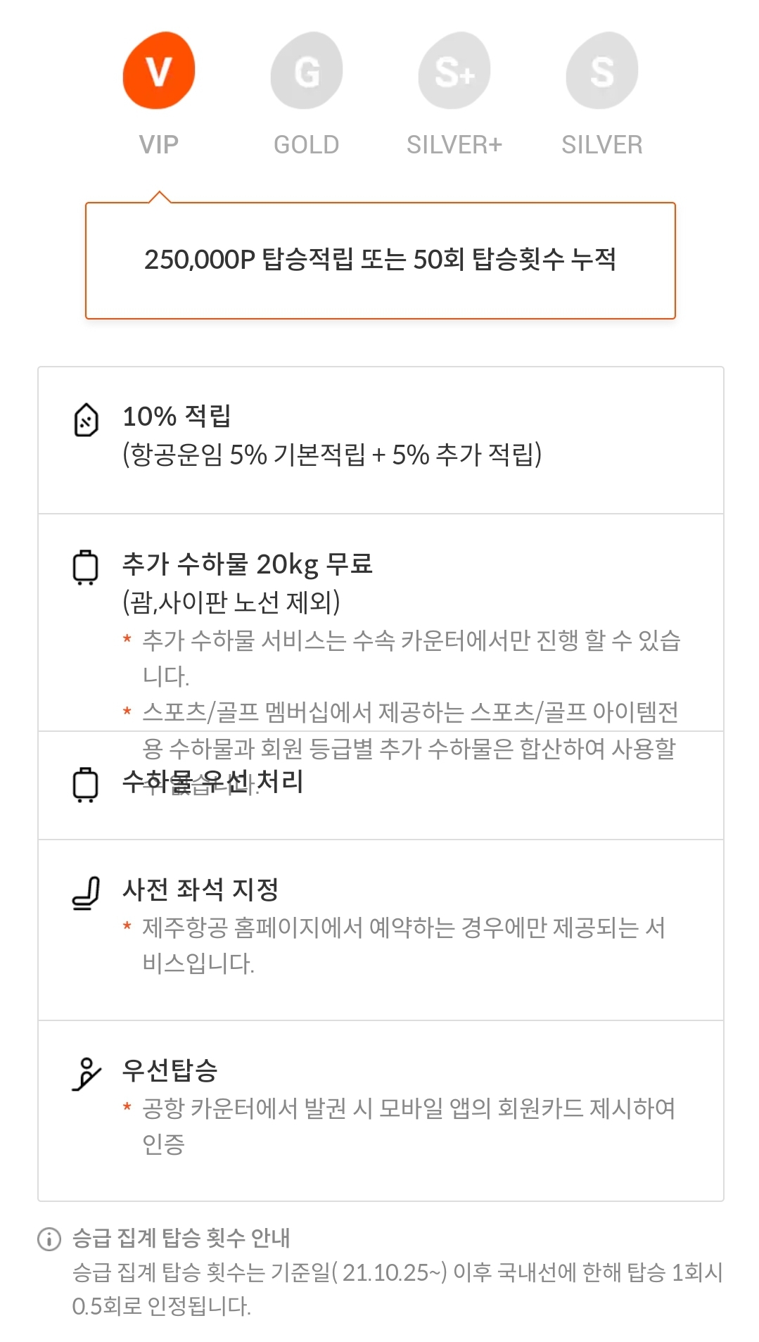 제주항공(JEJUair) 회원등급별 혜택 안내 및 유의사항