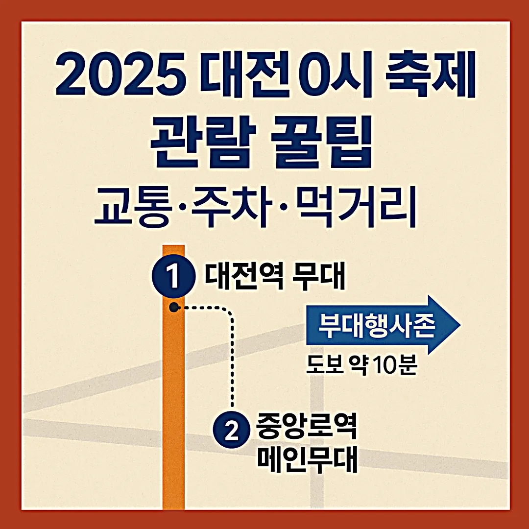 2025 대전 0시 축제 관람 꿀팁, 교통&middot;주차&middot;먹거리