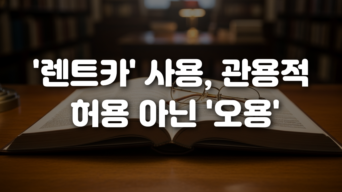 렌트카 사용 관용적 허용 아닌 오용