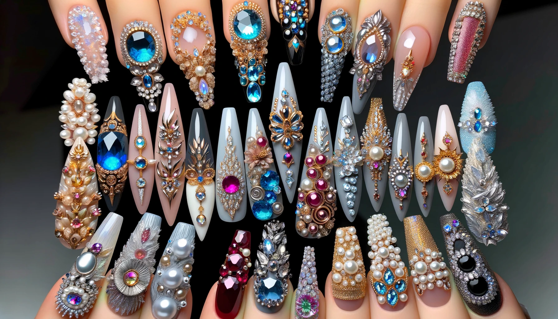 파츠 스톤 디자인 네일