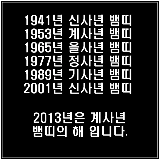2025 뱀띠 나이 53년 65년 77년 89년 01년생 정리_2