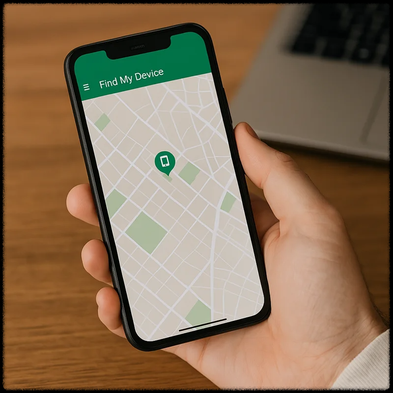 안드로이드 스마트폰에서 '내 기기 찾기' 실행 화면