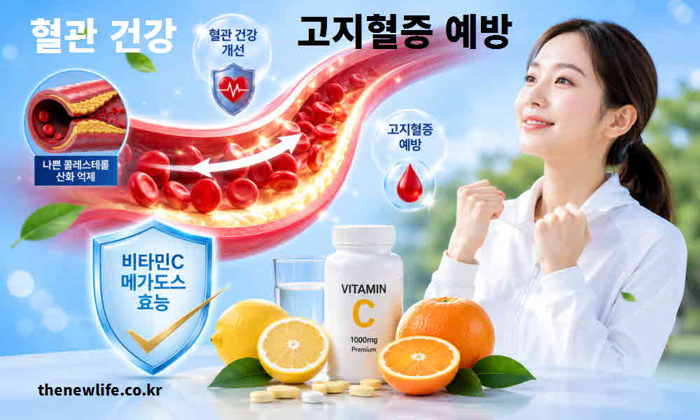비타민C 메가도스 효능 혈관 건강 고지혈증 예방