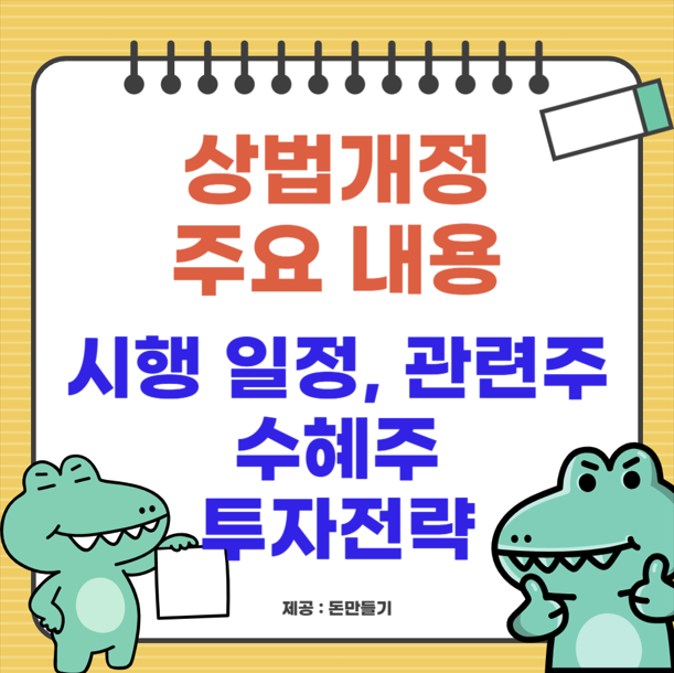 상법개정 주요 내용, 시행 일정, 관려주, 수혜주 투자전략