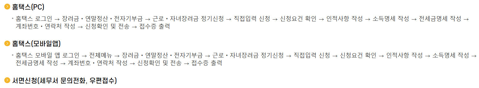자녀 장려금 자격조회 및 신청안내문을 받지 못한 경우 신청