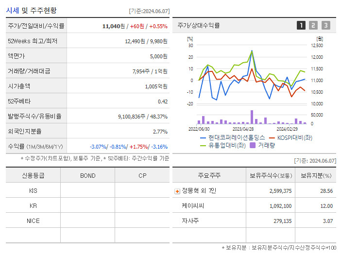 현대코퍼레이션홀딩스_기업개요
