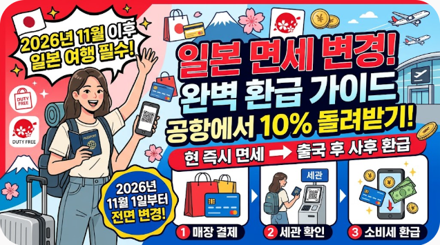 일본 면세 변경 환급 방법