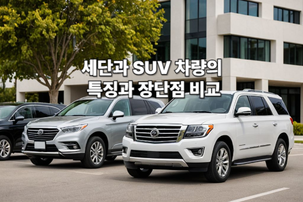 세단과 SUV 차량의 특징과 장단점 비교