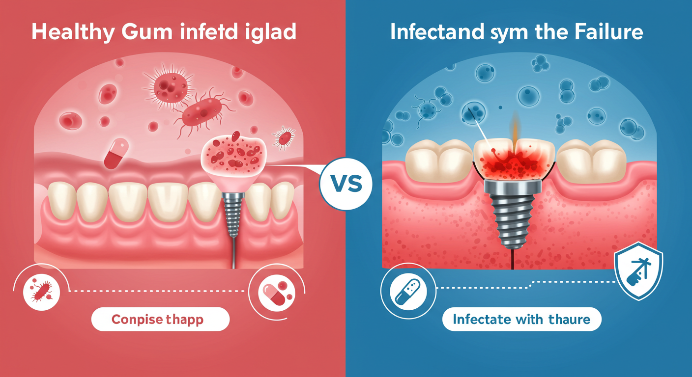 "잇몸질환과 임플란트 실패율의 상관관계"에 대한 이미지입니다.