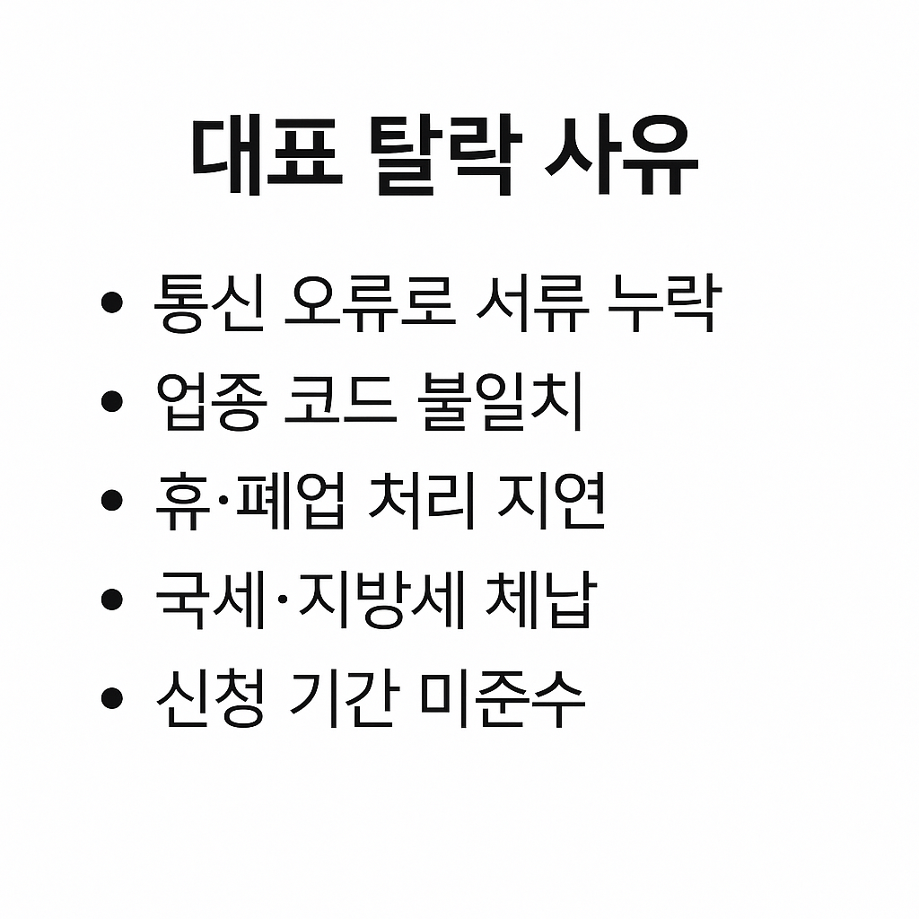 소상공인 지원금 탈락 이유 총정리