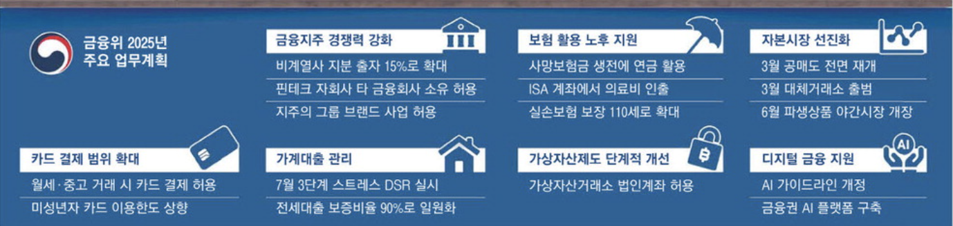 금융위 2025년 주요 업무계획 (출처 : 매일경제)