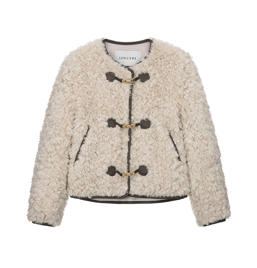 화려한날들46회 지은오 정인선 옷 루에브르 LOEUVRE 금속 버클 양털 뽀글이 퍼 자켓