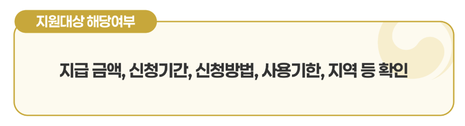 민생회복 소비쿠폰에 대한 확인 정보