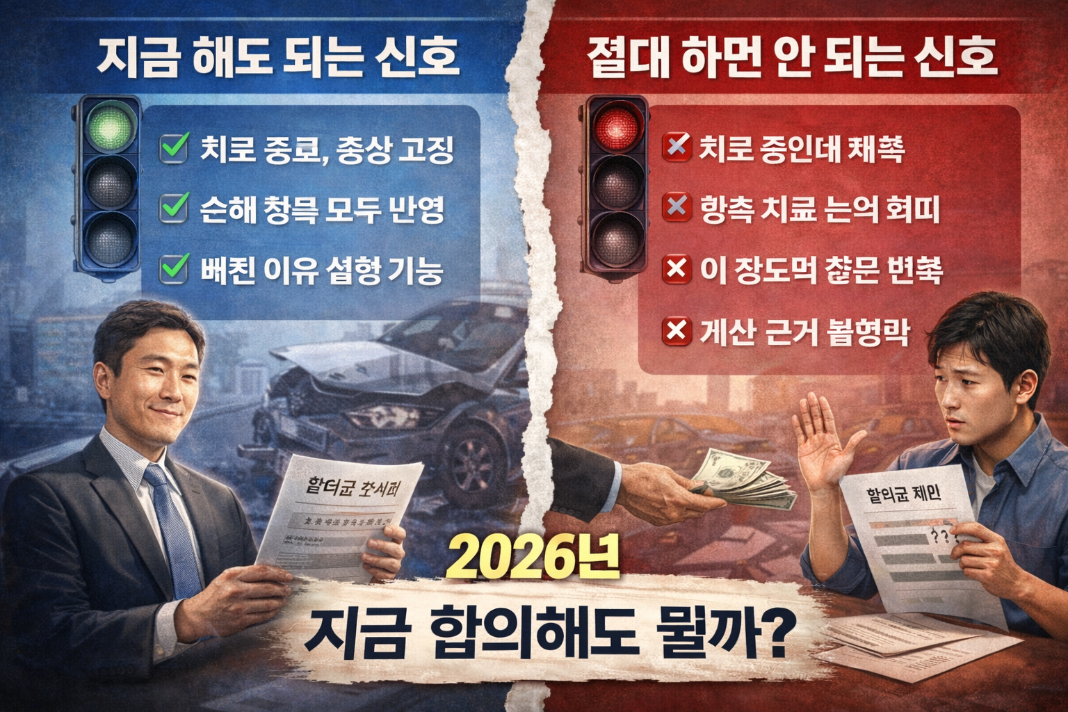 교통사고 합의 지금 해도 되는 신호와 절대 하면 안 되는 신호