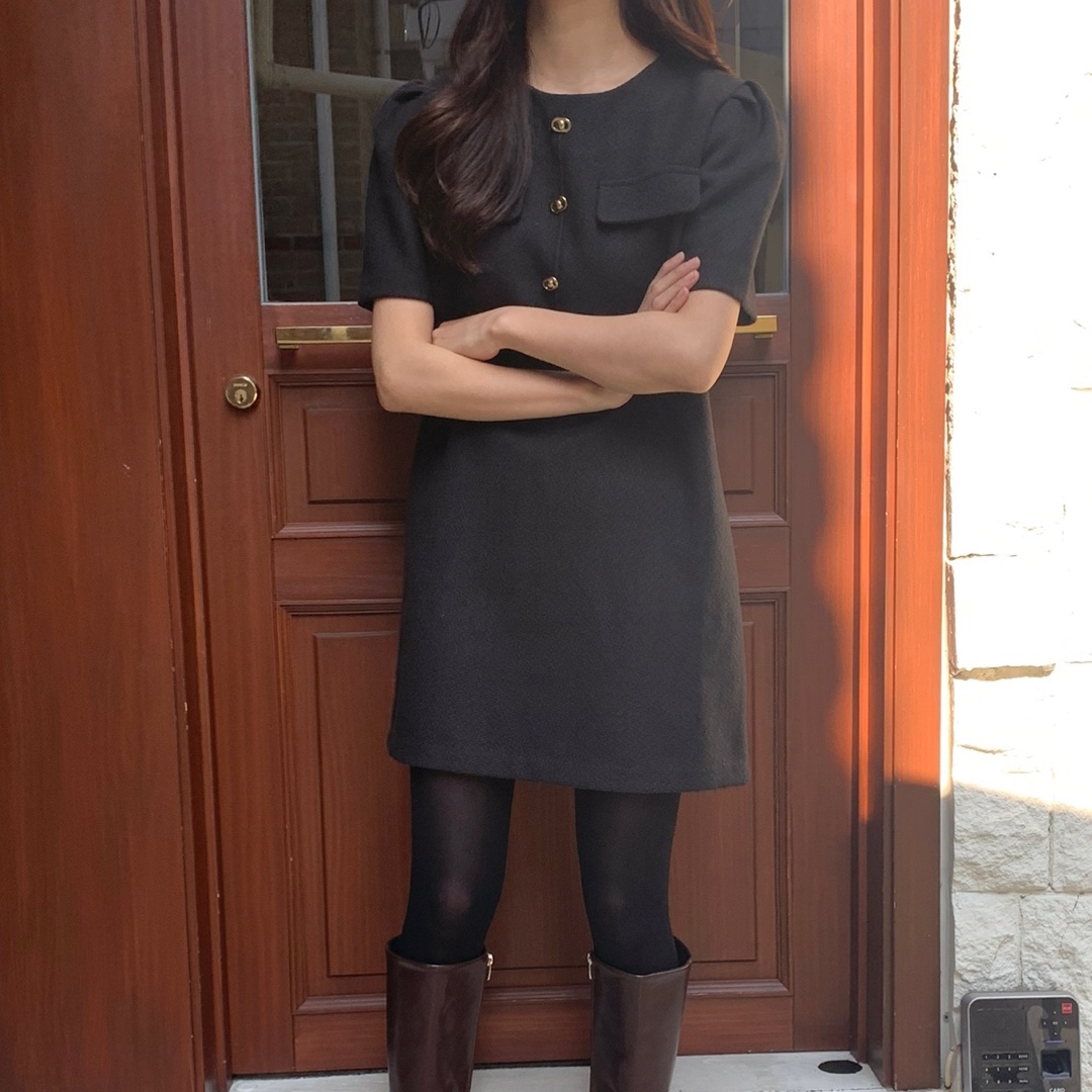 (아이/당일) 겨울 블랙미니원피스 키작녀 흰 아이보리 크리스마스 원피스