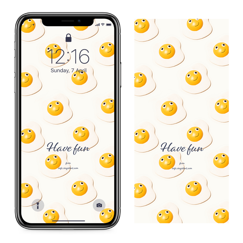 06 계란후라이 C - Have fun 아이폰귀여운배경화면