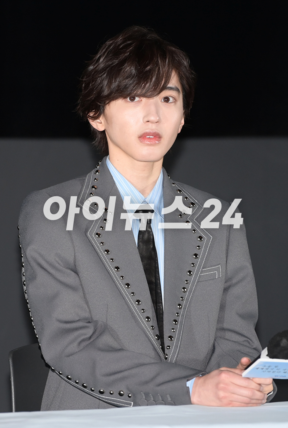 일본 배우 미치에다 슌스케가 24일 오전 서울 CGV 용산아이파크몰에서 열린 영화 '오늘 밤, 세계에서 이 사랑이 사라진다 해도' 흥행 감사 내한 기자회견에 참석하고 있다. [사진=정소희 기자]