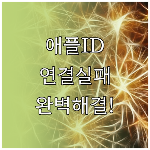 애플 ID 인증 실패 서버 연결 오류..