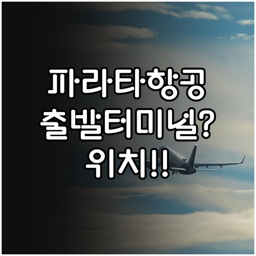 파라타항공 출발 터미널과 카운터 위치..