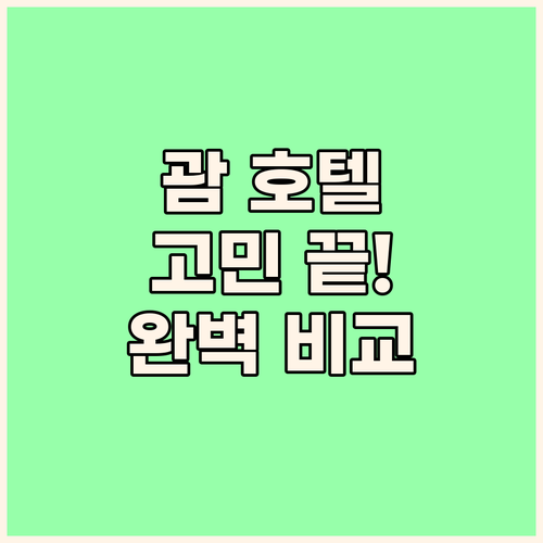 괌 호텔 선택 고민 끝 더 츠바키 타..