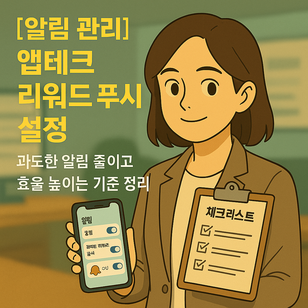 [알림 관리] 앱테크 리워드 푸시 설정 ｜ 과도한 알림 줄이고 효율 높이는 기준 정리